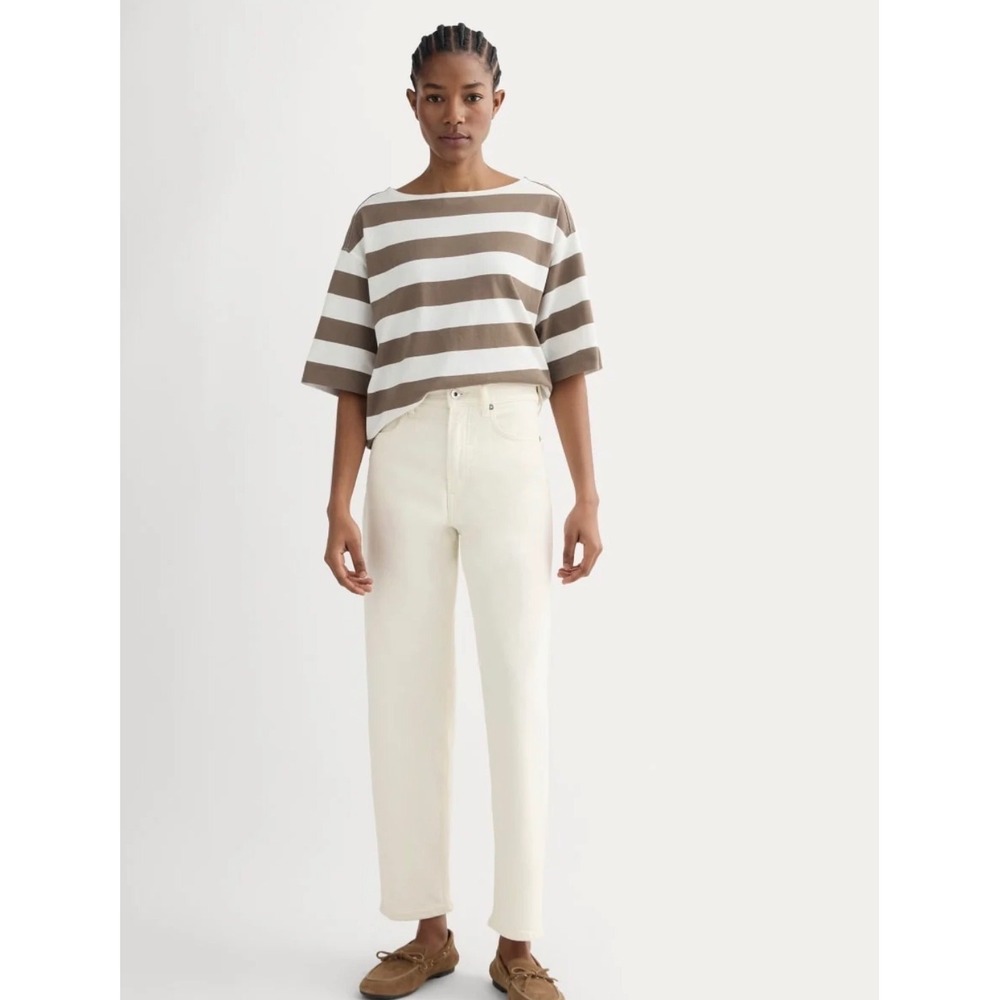 Everlane The Way-High Jean White High Rise Straight Leg Organic Cotton 33L NEW